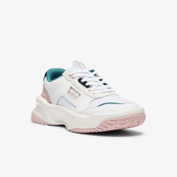 Lacoste Ace Lift Lær Sneakers Hvite Rosa | a7Cm5jO4