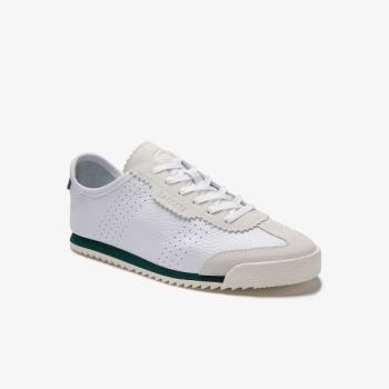 Lacoste Ascenta Lær and Semsket Skinn Sneakers Hvite | tpJYCtaL