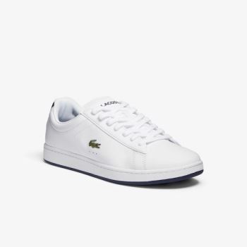 Lacoste Carnaby Evo Lær Sneakers Hvite Marineblå | Y2xmlz9x