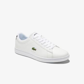 Lacoste Carnaby Evo Mesh-lined Lær Sneakers Hvite | m8RJGuz0