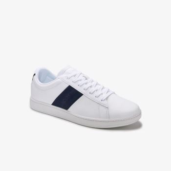 Lacoste Carnaby Evo Pigmented Lær Sneakers Hvite Marineblå | ePMieBBc