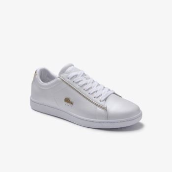 Lacoste Carnaby Evo Satin and Lær Sneakers Hvite | 5SnBIJHN