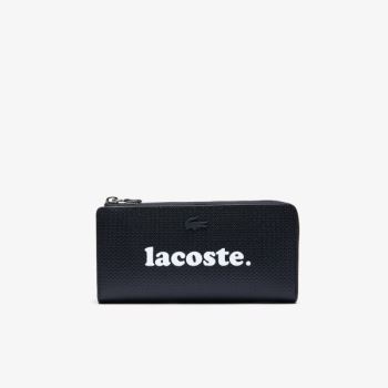 Lacoste Chantaco Branded Piqué Lær Zip Wallet Svarte | bmBst2DM