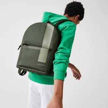 Lacoste Chantaco Graphic Piqué Lær Backpack Olivengrønne | gZs7lpGk