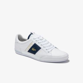 Lacoste Chaymon Lær and Carbon Fibre Sneakers Hvite Hvite | BSGVVIwk