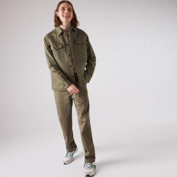 Lacoste Chevron Textured Bomull Cargo Pants Khaki Grønn | ty3v4f2J