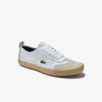 Lacoste Contest Lær and Semsket Skinn Sneakers Hvite Hvite | 5EdCEI7H