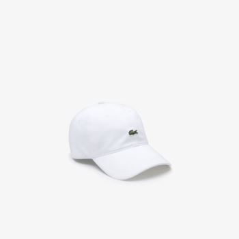 Lacoste Contrast Reima And Crocodile Bomull Cap Hvite | LygmCQwb