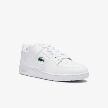 Lacoste Court Cage Lær Sneakers Hvite | WAHxSLET