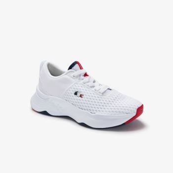 Lacoste Court-Drive Tricolour Tekstil Sneakers Hvite Marineblå Rød | b9ByOiit