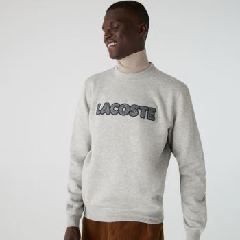 Lacoste Crew Neck Flecked Fleece Sweatshirt Grå | n8BiWbjs