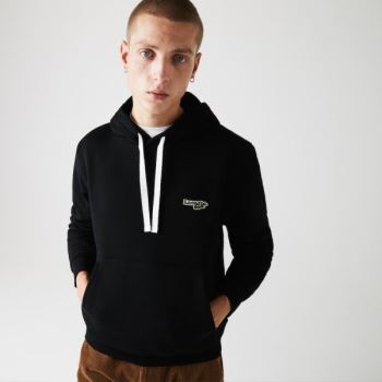 Lacoste Hette Fleece Sweatshirt Svarte | I4ptpKbM