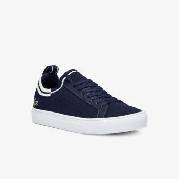 Lacoste La Piquée Tekstil Sneakers Marineblå Hvite | 31gt0PNp