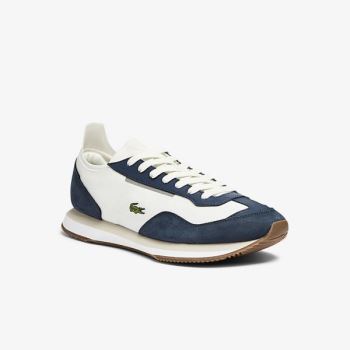 Lacoste Match Break Tekstil Sneakers Hvite Marineblå | TAEk3cZK