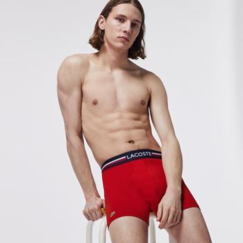 Lacoste Pack Of 3 Vanlige Boxers Marineblå Blå Grå Rød | UI1agPxI