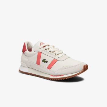 Lacoste Partner Retro Lær Sneakers Beige Rosa | zadyCe08