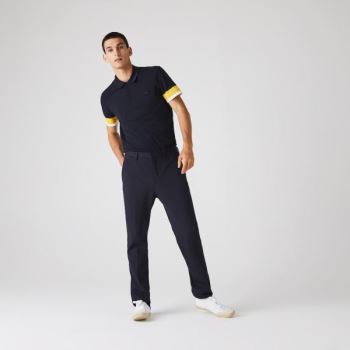 Lacoste Pleated Stretch Chino Pants Marineblå Blå | FoL7E8RH