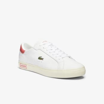 Lacoste Powercourt Smooth Lær Sneakers Hvite Beige | L9BZyoCZ