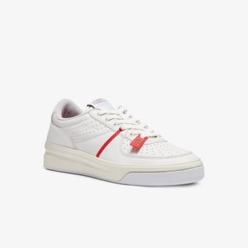 Lacoste Quantace Lær Sneakers Rød Hvite | kDOsL0PO