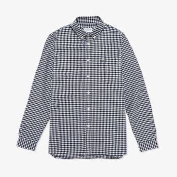 Lacoste Regular Fit Bomull Shirt Hvite Svarte | 6YqUAsie