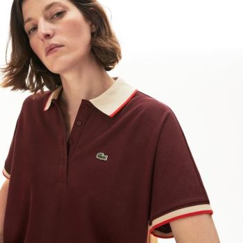 Lacoste Relaxed Fit Bomull Polo Mørke Rød Beige Rød | xTziqLpL