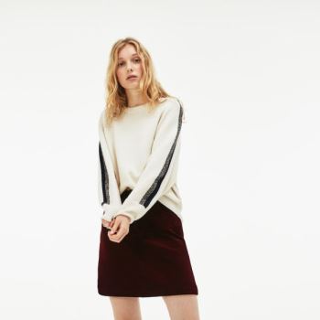 Lacoste Ribbed Stretch Velour A-Line Skirt Brune | k3frlrTV