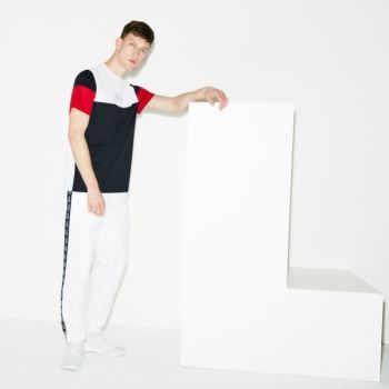 Lacoste SPORT Band Tennis Sweatpants Hvite Marineblå Blå | YpoIss0c