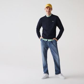 Lacoste SPORT Bomull Blend Fleece Sweatshirt Marineblå Blå | PrE5rfOc