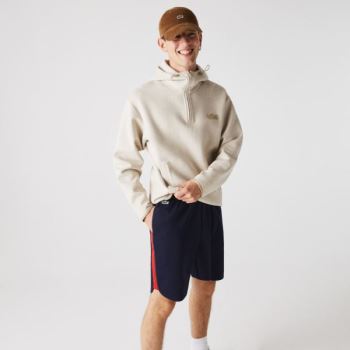 Lacoste SPORT Contrast Bands Bomull Blend Shorts Marineblå Blå Rød | wjhoLmx2