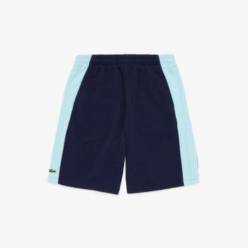 Lacoste SPORT Miami Open Colorblock Fleece Shorts Marineblå Blå Turkis Hvite | 5SO9TdGU