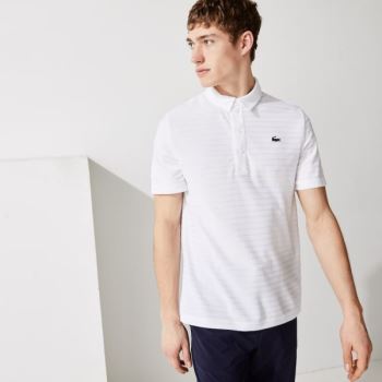 Lacoste SPORT Textured Pustende Golf Polo Shirt Hvite | RTrbSylo