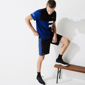 Lacoste SPORT Two-Ply Colorblock Tennis Shorts Svarte Blå Hvite Blå | OIKWwpbF