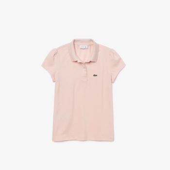 Lacoste Scalloped Collar Mini Piqué Polo Shirt Lyse Rosa | T3fI1QmA