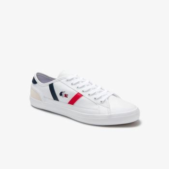 Lacoste Sideline Lær Tricolore Sneakers Hvite Beige | lZpBww1b