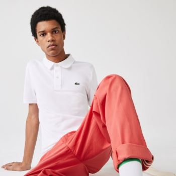 Lacoste Slim Fit Polo in Petit Piqué Hvite | VWKJqPxj