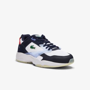 Lacoste Storm 96 LO Tekstil and Lær Sneakers Marineblå | waXGLF3N