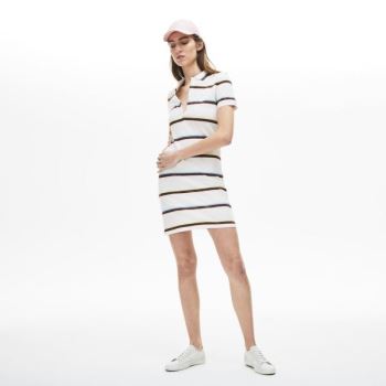 Lacoste Stretch Bomull Polo Kjoler Hvite | RiUUIlO7