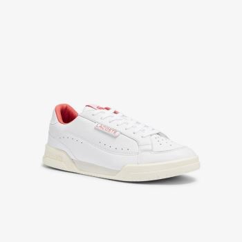 Lacoste Twin Serve Luxe Lær Sneakers Hvite Beige | I8lWuil0