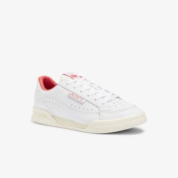 Lacoste Twin Serve Luxe Lær and Syntetisk Sneakers Hvite Beige | hkE5fGKg