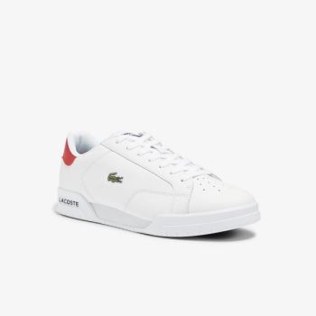 Lacoste Twin Serve Lær Colour-Pop Sneakers Hvite Beige | V21P0kki