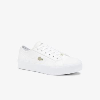 Lacoste Ziane Plus Grand Lær Sneakers Hvite | KAqYLCle