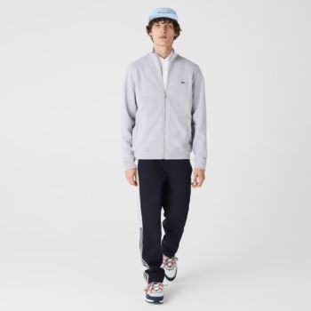 Lacoste Zippered Stand-Up Collar Piqué Fleece Jacket Grå | bxCaO2tJ