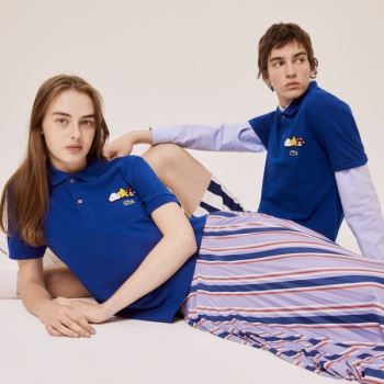 Lacoste x FriendsWithYou Design Classic Fit Polo Shirt Blå | N7eb1tQd