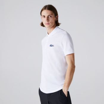 Lacoste x National Geographic Regular Fit Organic Bomull Polo Shirt Hvite | 5RHrS1Rb