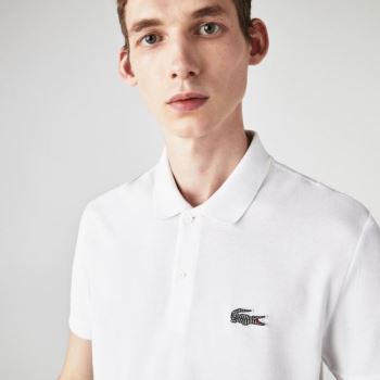 Lacoste x National Geographic Regular Fit Organic Bomull Polo Shirt Hvite | LPMFIHkf