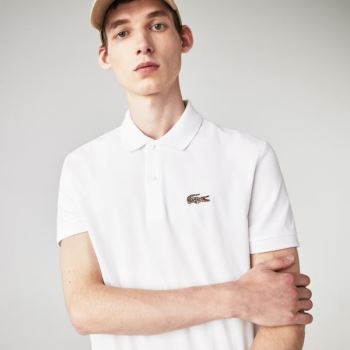 Lacoste x National Geographic Regular Fit Organic Bomull Polo Shirt Hvite | bTUjruiS