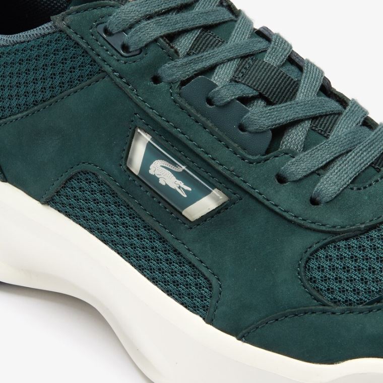 Lacoste Ace Lift Bicolour Lær Sneakers Mørke Grønn Hvite | dbem8NOX