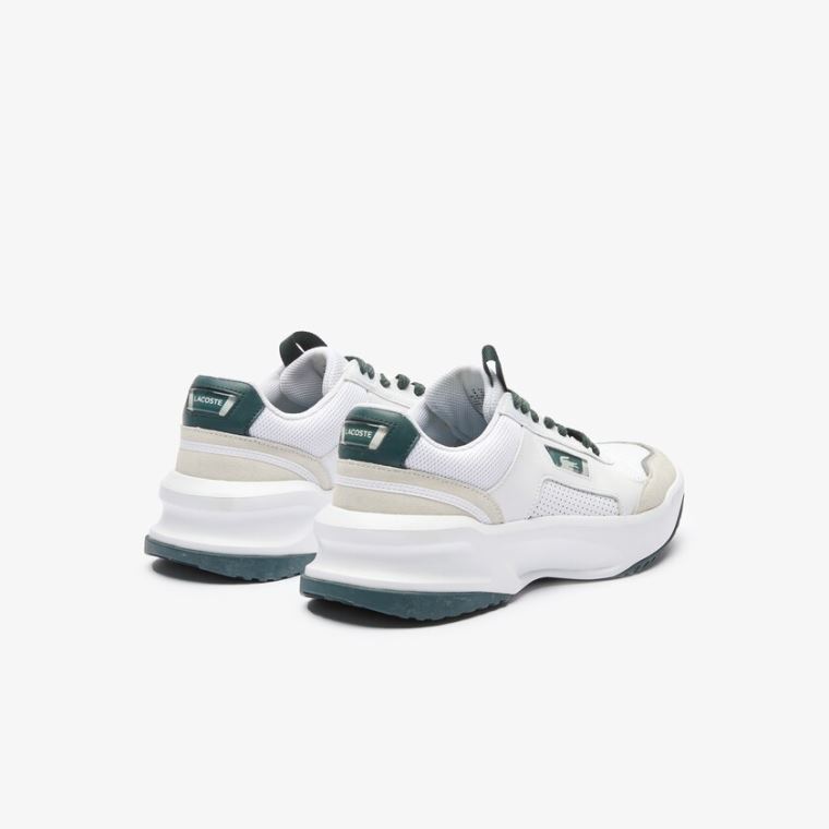 Lacoste Ace Lift Colourblock Lær Reflective Sneakers Hvite Mørke Grønn | BmvIDJvD