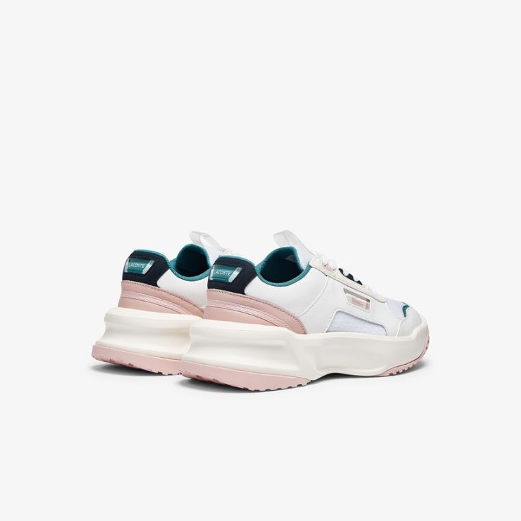 Lacoste Ace Lift Lær Sneakers Hvite Rosa | a7Cm5jO4