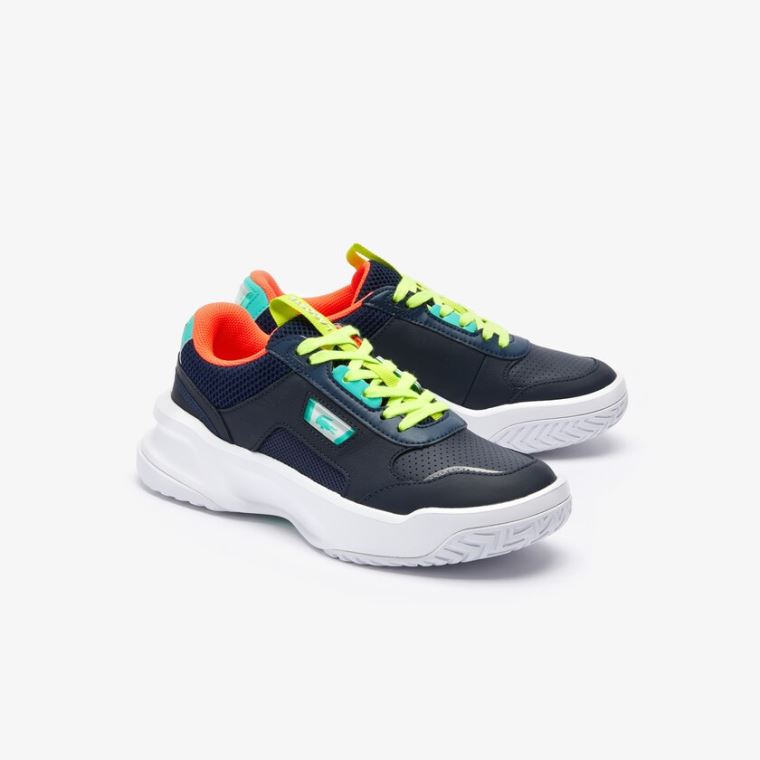 Lacoste Ace Lift Lær Sneakers Marineblå Turkis | IUHRmpHT